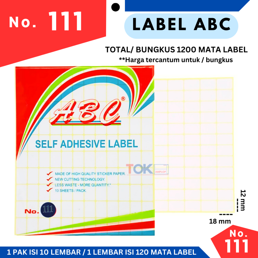 

Stiker Label ABC 111 Polos ( self adhesive label ) / label undangan