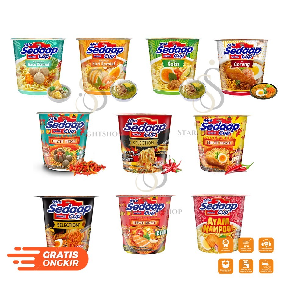 

MIE SEDAAP CUP ALL VARIANT RASA / GORENG / KUAH