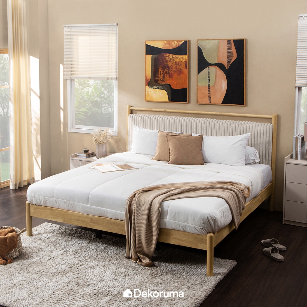Dekoruma GIYA Headboard & Divan / Dipan dan Sandaran 180 x 200 (Untuk Kasur 180 cm x 200 cm) - Krem