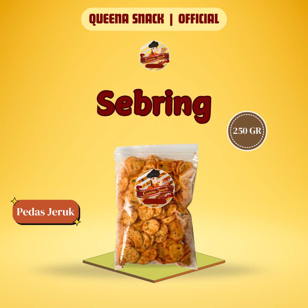 

QUEENA SEBRING Pedas Jeruk 250GR - Makanan Ringan Pedas