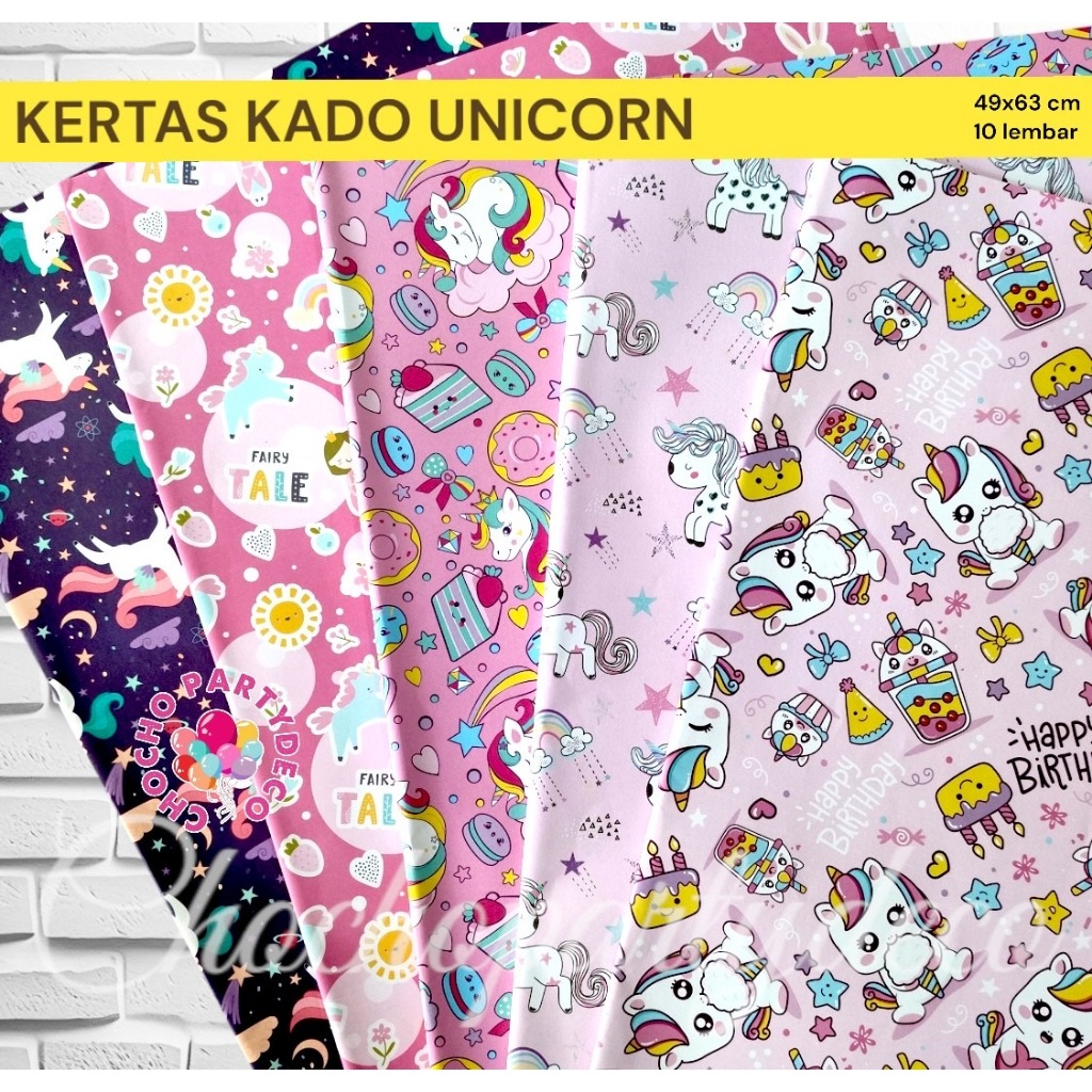 

KERTAS KADO UNICORN ISI 10 / Kertas Kado UNICORN