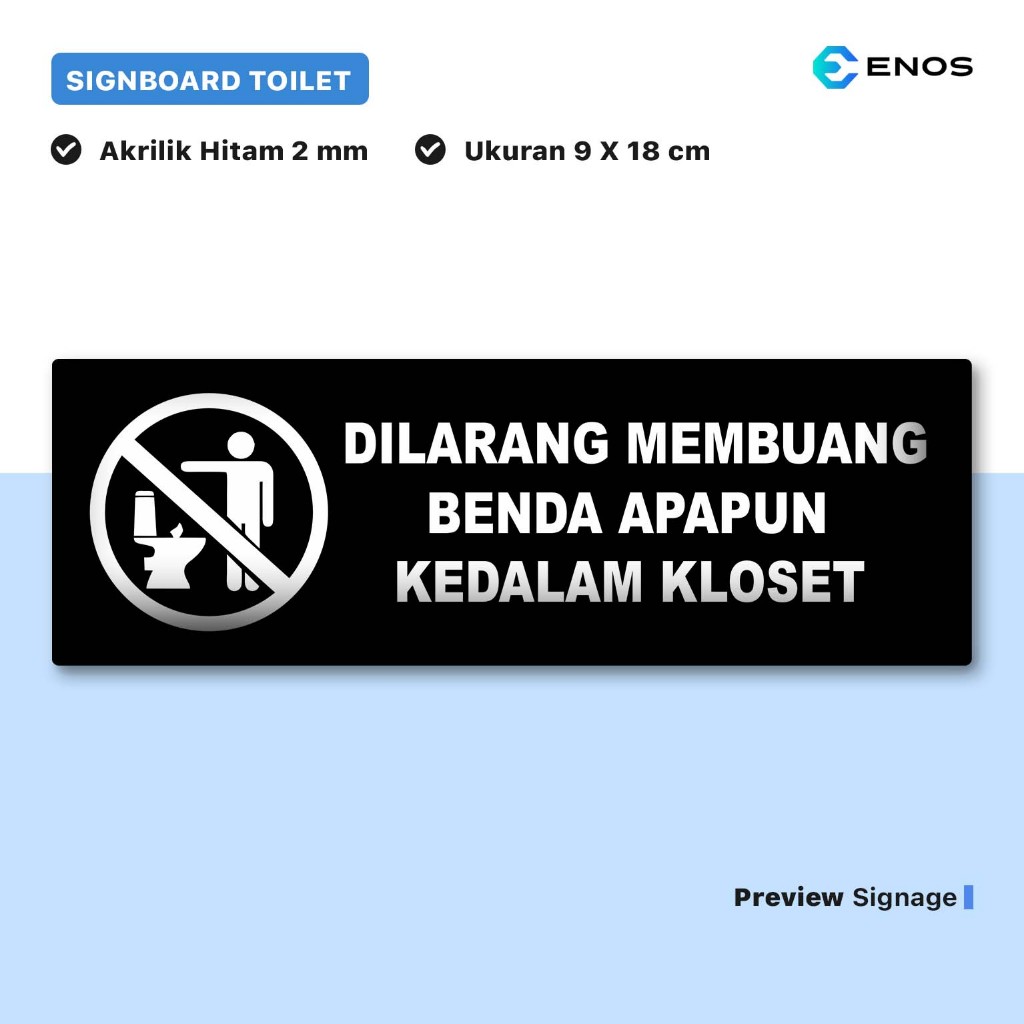 

RB Signage ToiletTanda Penunjuk Toilet Ukuran Akrilik Sign Print UV Anti Air