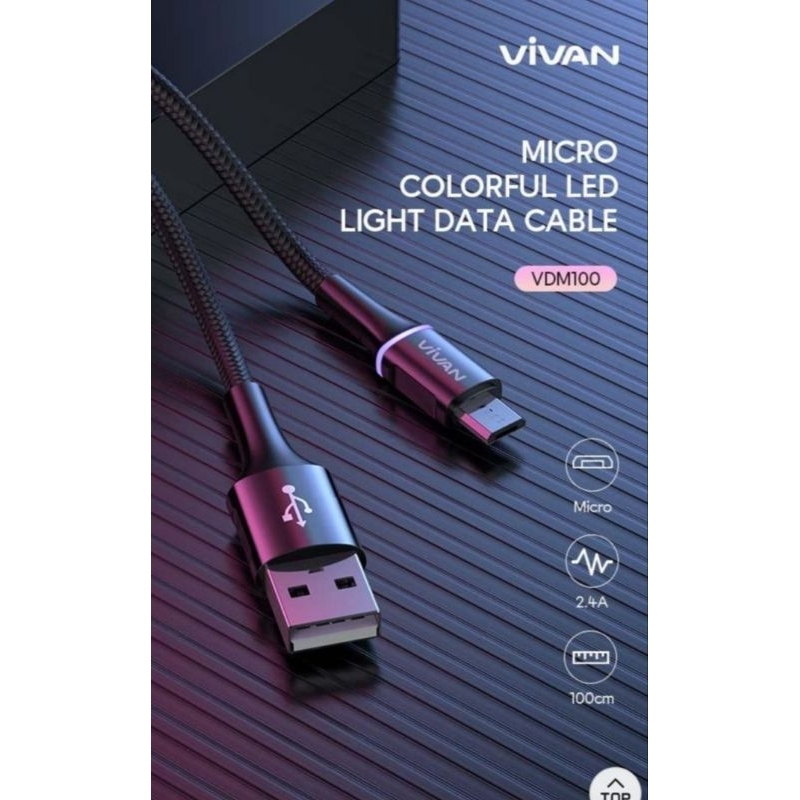 VIVAN KABEL DATA MICRO USB VDM100 (Garansi Resmi)