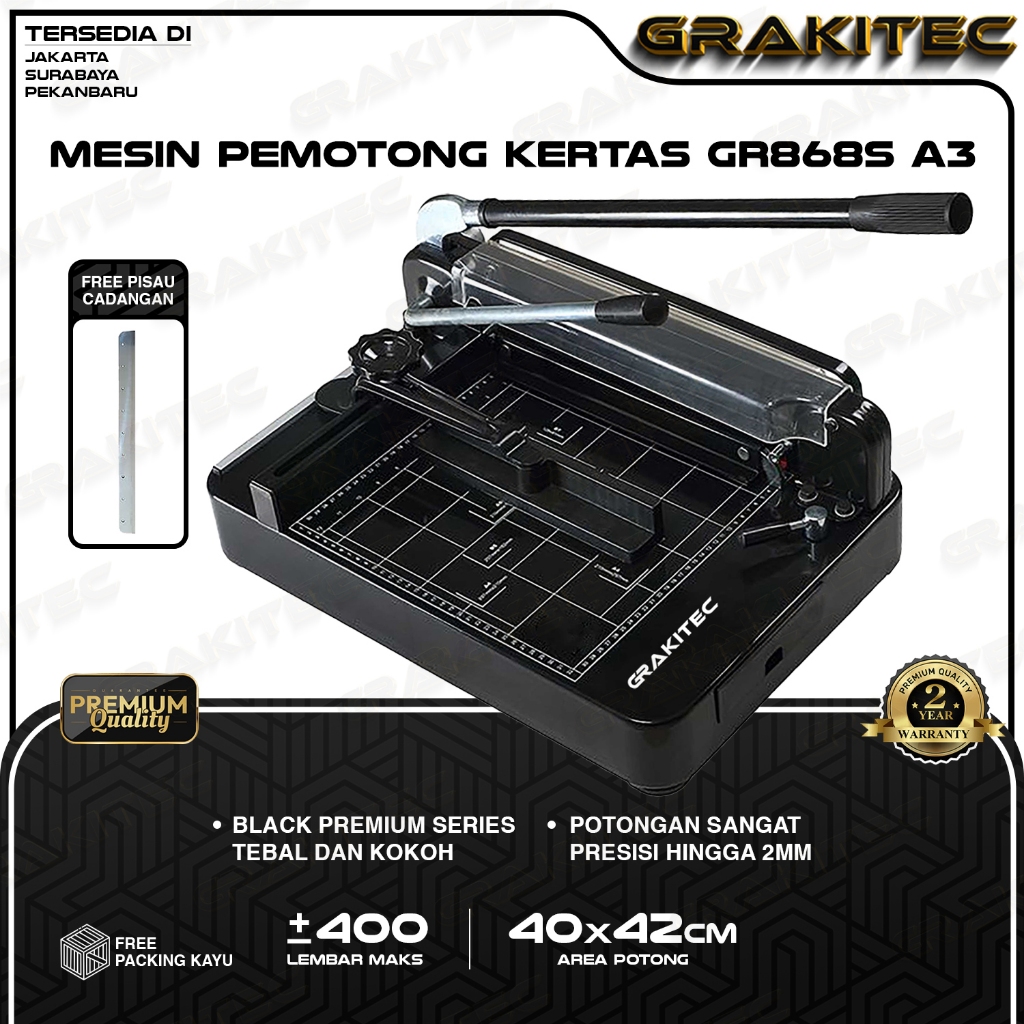 

Mesin Thick Layer Paper Cutter Grakitec Tipe GR868s A3 - Mesin Pemotong Kertas 1 rim New