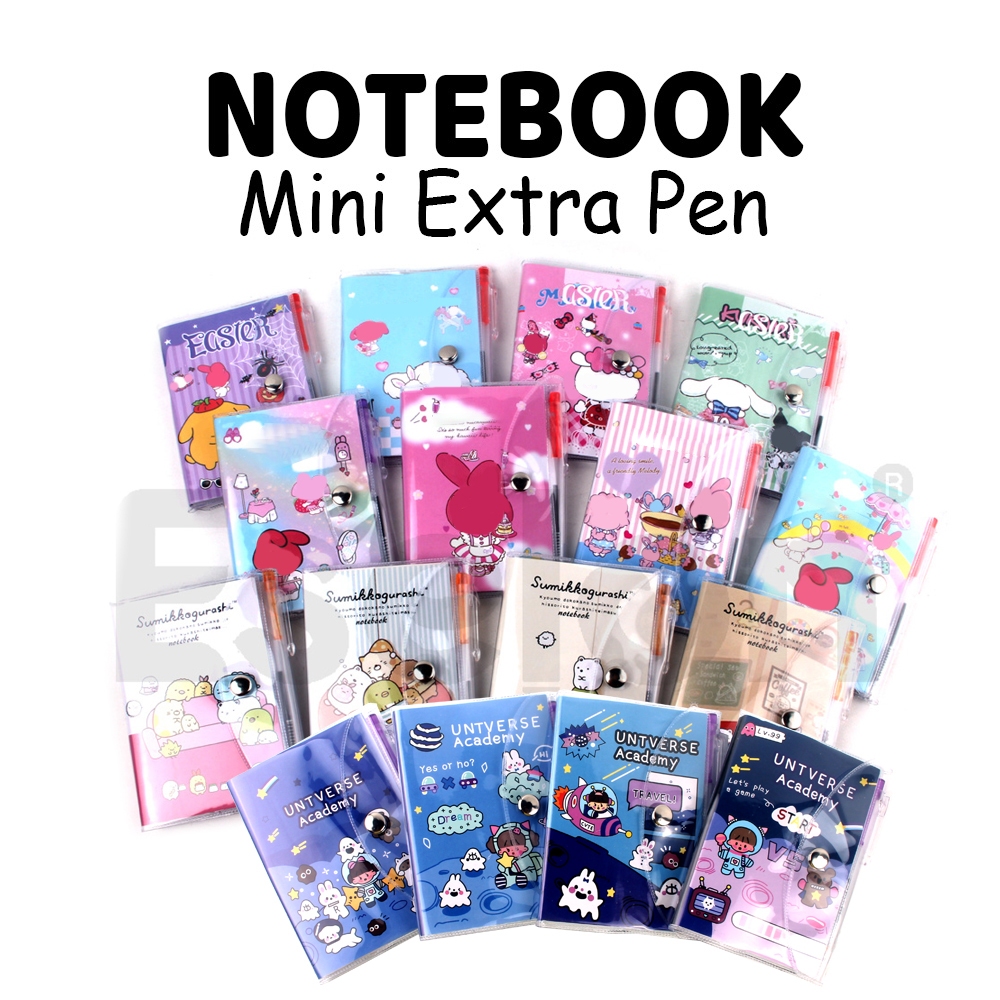 

Notes A7 Kancing + Pen 48lbr / Notebook / Diary Fancy Karakter