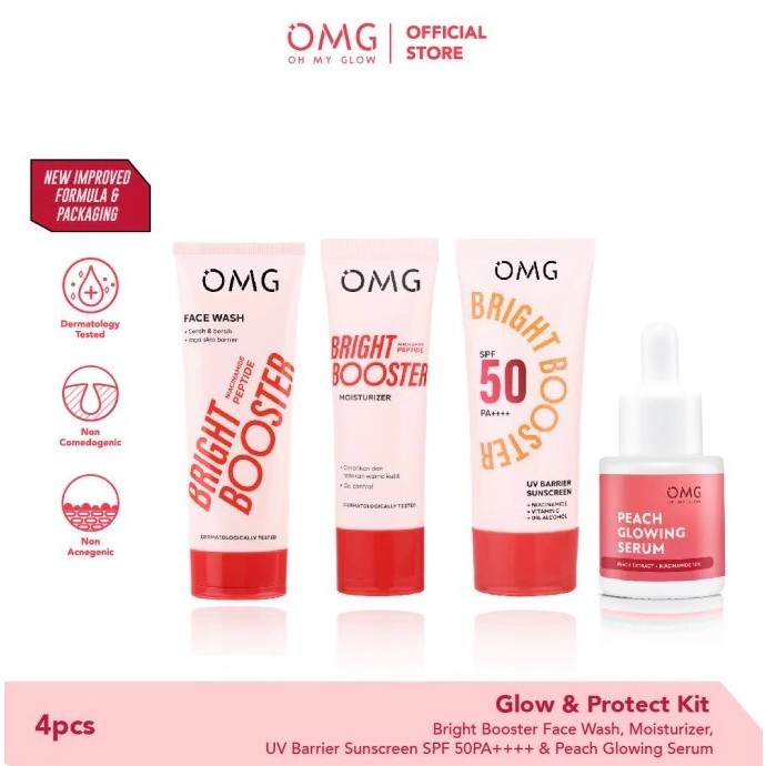 OMG Skincare 1 paket lengkap 4 item Paket Bundling Best Seller OMG Super Glow Kit 4 in 1 ( Face Wash