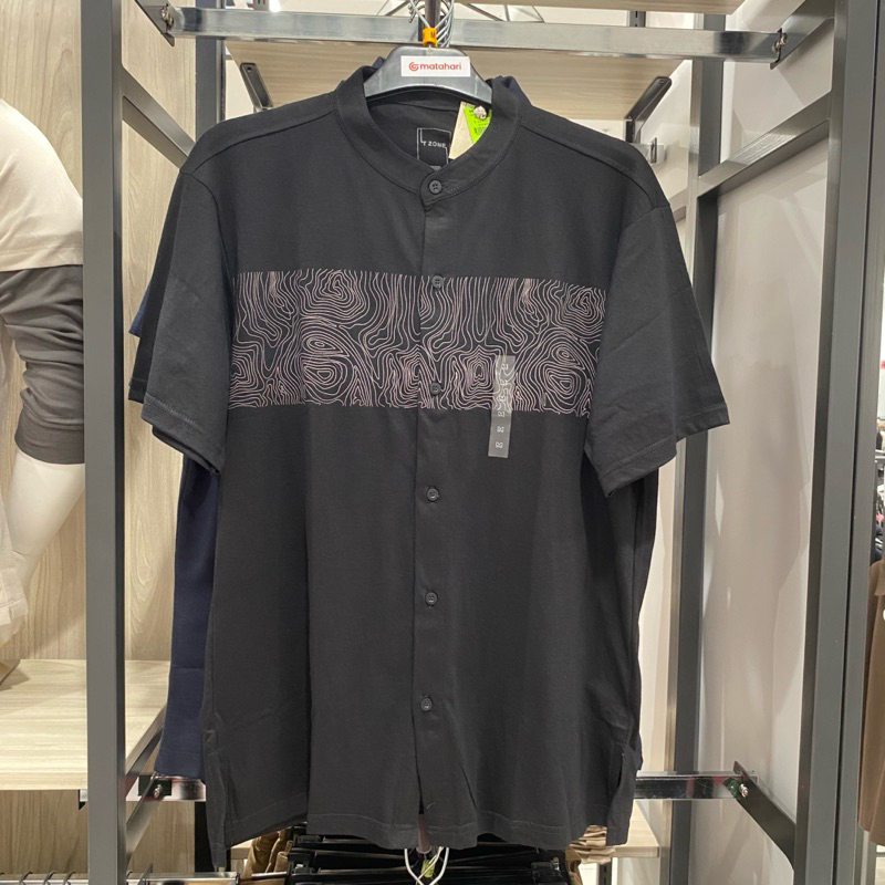 T-Zone Baju Koko Pria Motif Bordir Lengan Pendek Bahan Kaos Size S-XL