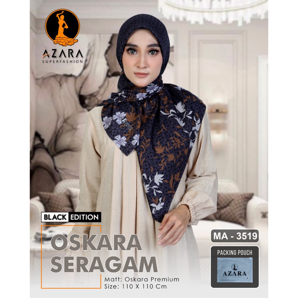 Oskara Hitam voal free pouch bisa seragam motif 1