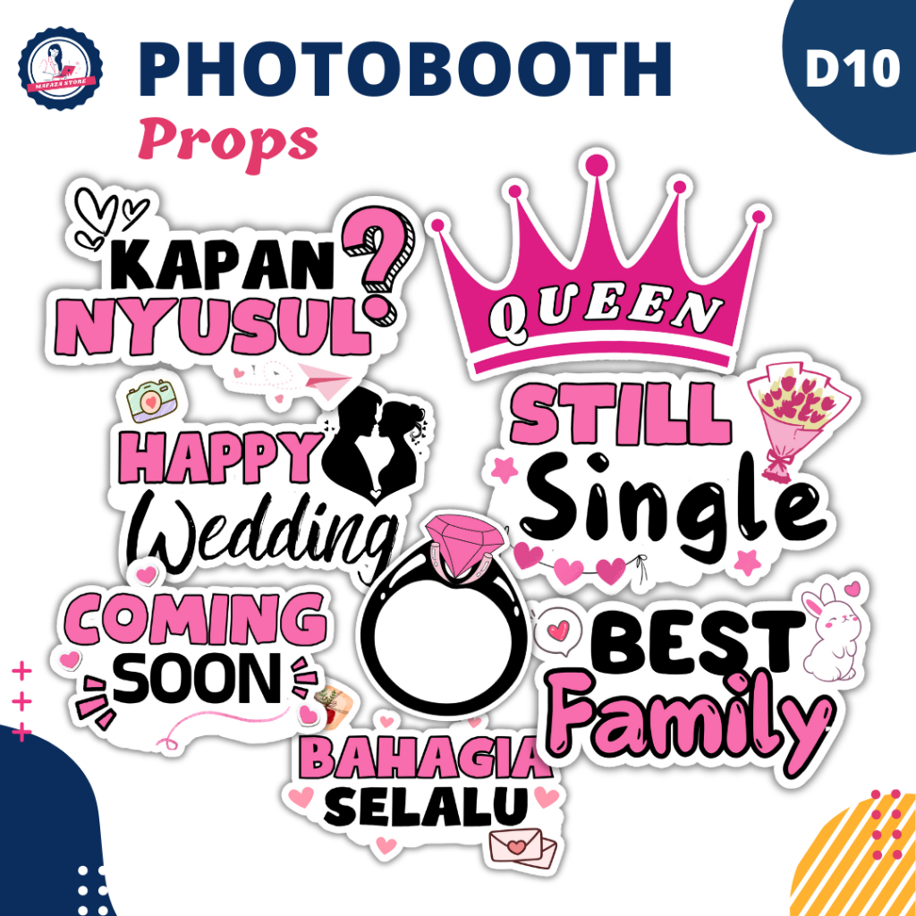 Photobooth props wedding / hiasan foto / dekorasi photo booth props / perlengkapan foto pernikahan /