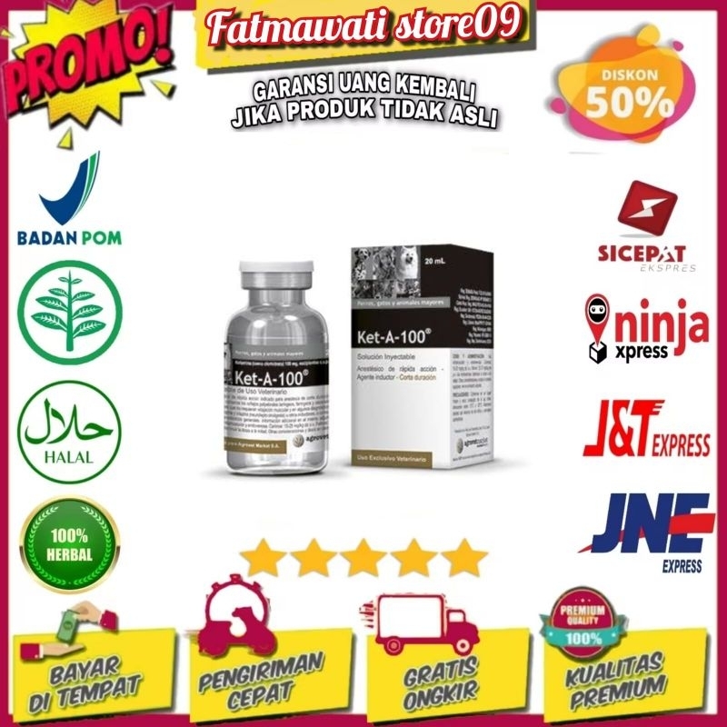 Ketamine Ket-A-100 Obat Hewan Peliharaan 50ml Asli