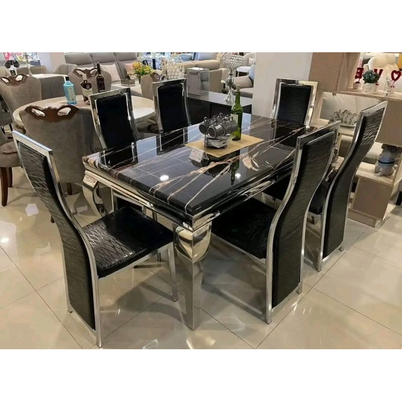 Meja Makan Marmer Import 6 Kursi