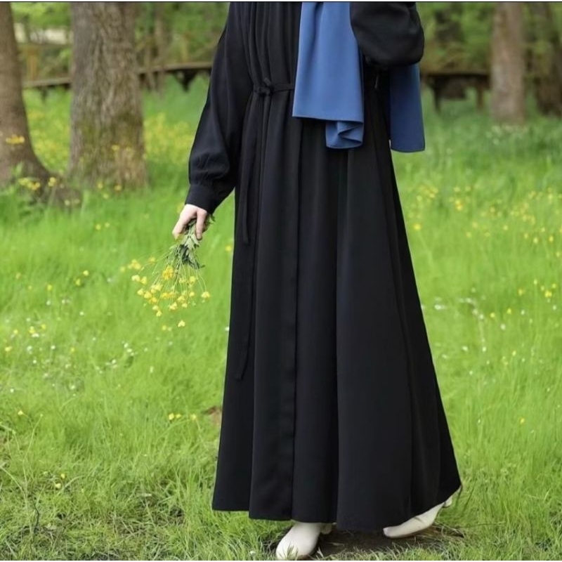 Indigo black || gamis jet black high quality || fashion muslim premium  gamis jumbo