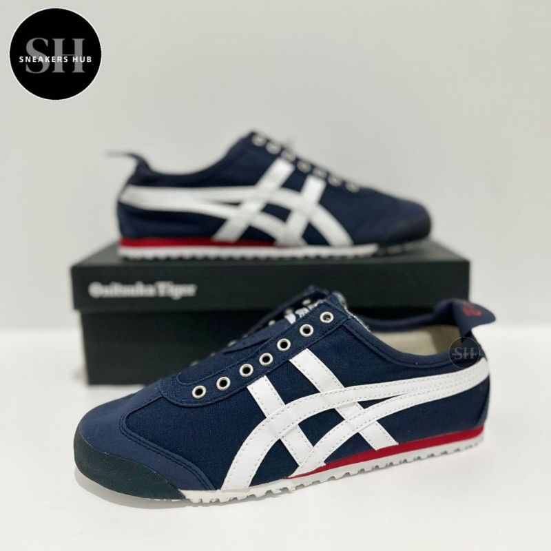 Sepatu Onitsuka Tiger Slip-on Navy White Red Original BNIB Free Paperbag Free kaos kaki