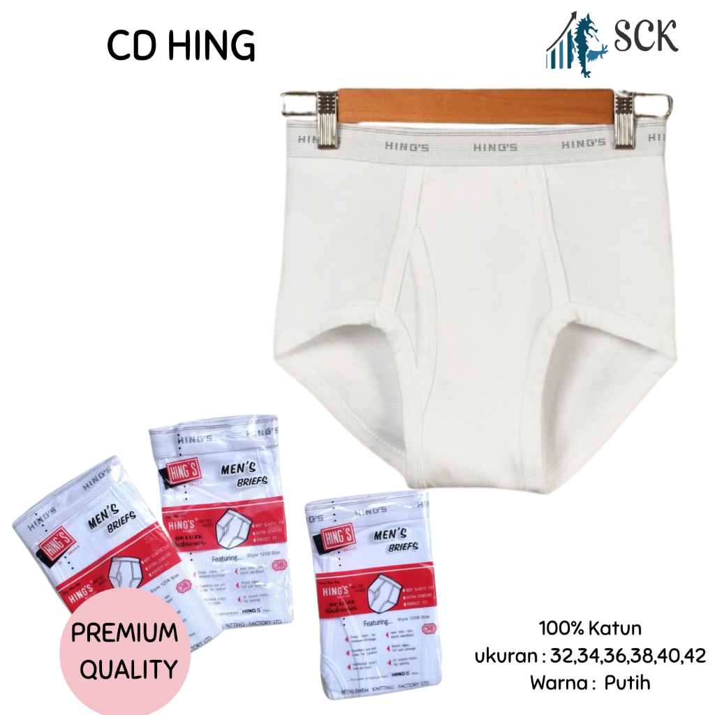 CD Pria HINGS PUTIH POLOS / CELANA DALAM MODEL BOXER - sckmenwear GROSIR