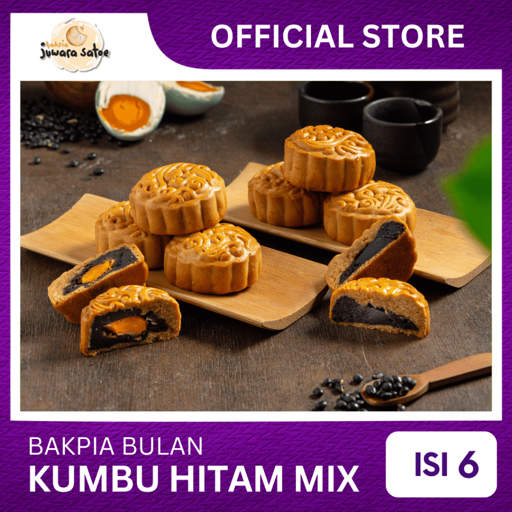 

[ ISI 6 ] BAKPIA BULAN KUMBU HITAM MIX - BAKPIA JUWARA SATOE