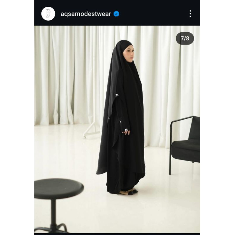Aqsa Abaya Black (Set FK medium)