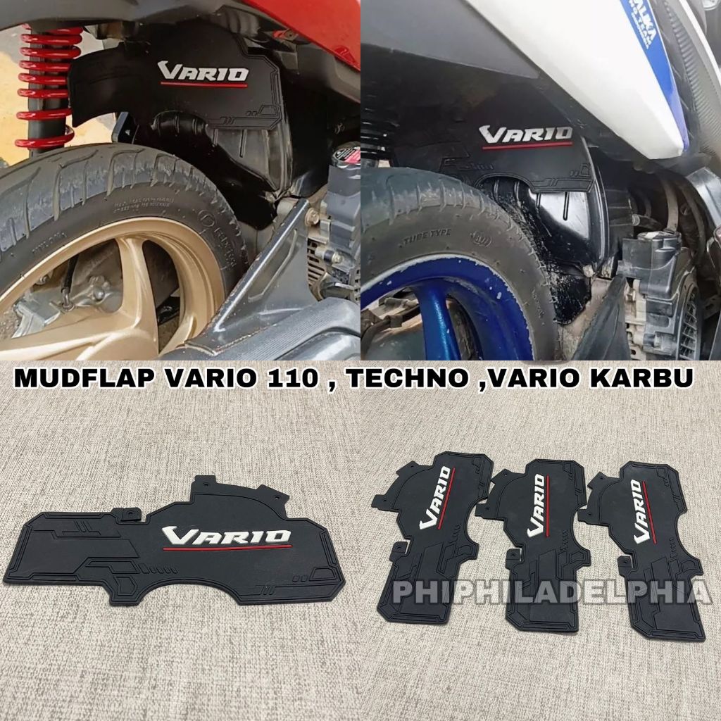 MUDFLAD VARIO 110 VARIO KARBU TECHNO KARET PELINDUNG DINAMO SPAKBOR KOLONG VARIO MUDFLAP MOTOR HONDA