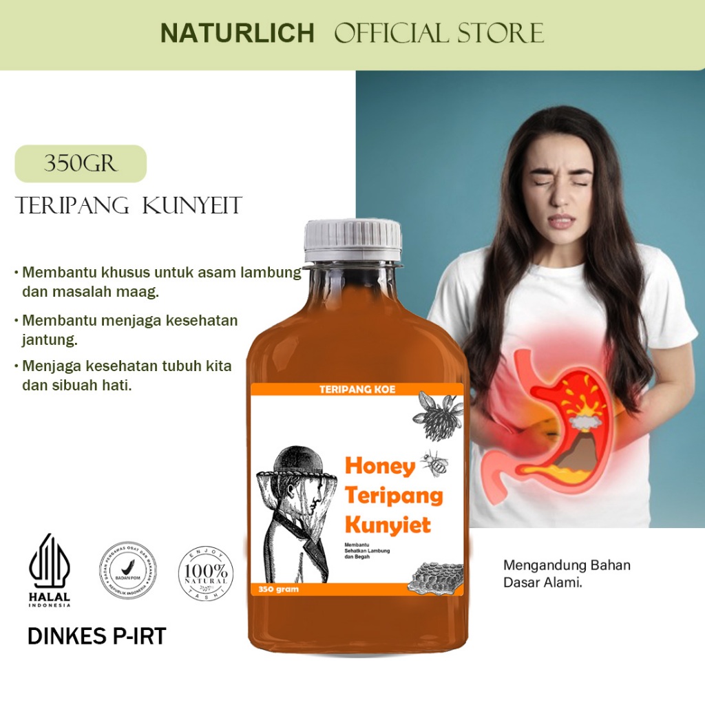 Teripangkoe 350GR |  Madu Teripang Kunyit Obat Herbal Untuk Atasi Maag & Nyeri Ulu Hati Asam Lambung