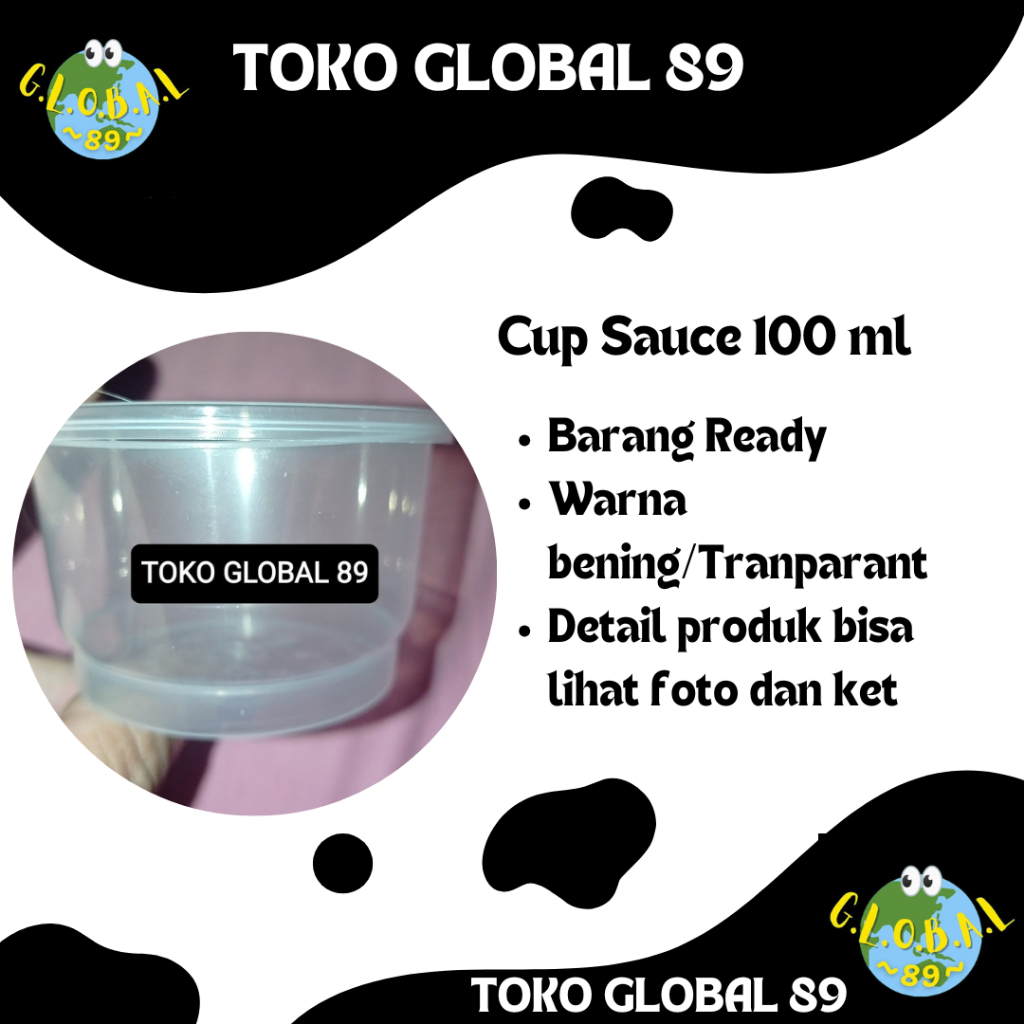 (5 pcs)Cup Sauce Plastik 100ml/Sauce Cup 100 ml/Cup kecil plastik/Wadah Plastik 100ml