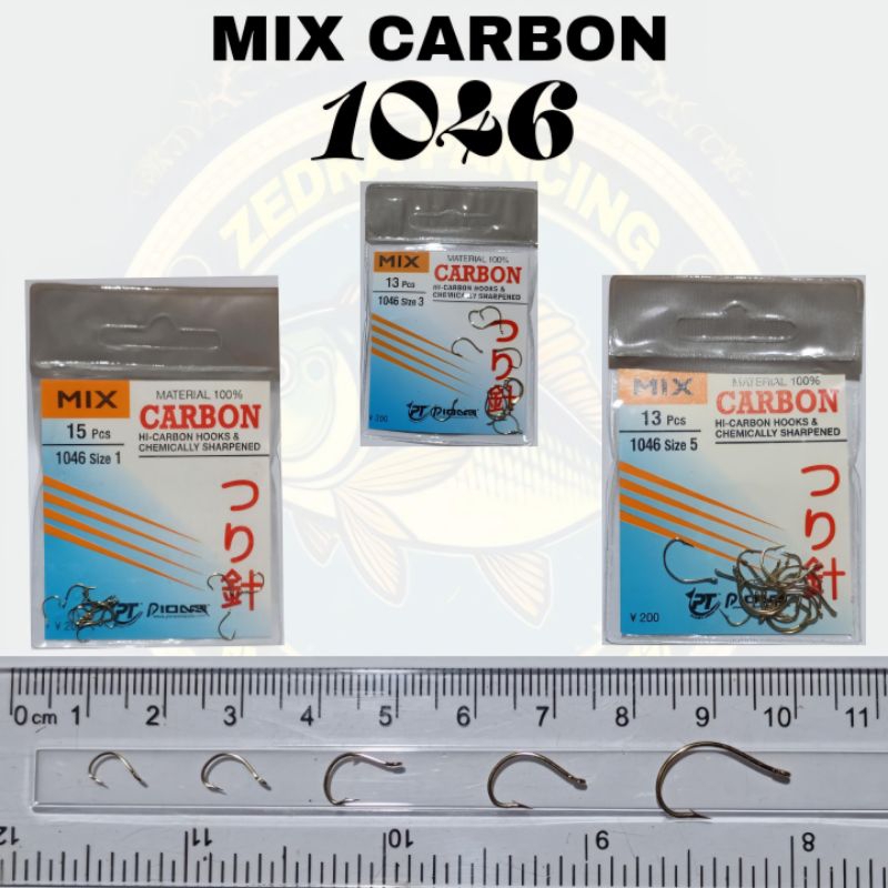 MIX CARBON 1046 FISHING HOOKS / KAIL PANCING