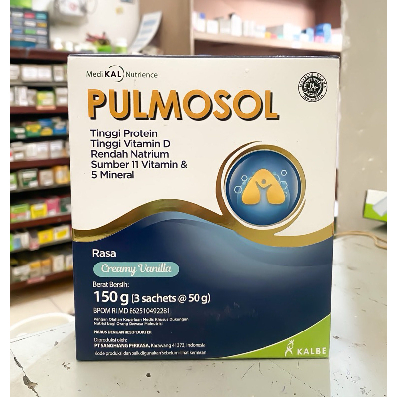 

PULMOSOL CREAMY VANILLA 50 GRAM BOX 3 SACHET (150 GRAM)