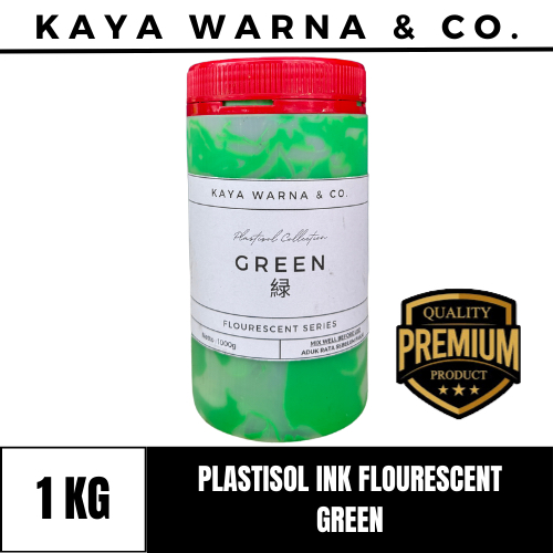 

Tinta Sablon Plastisol Ink GREEN Fluorescent Series KAYA WARNA & CO. (1kg)