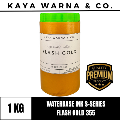 

Tinta Sablon Waterbase Ink FLASH GOLD 355 S-Series KAYA WARNA & CO. (1kg)