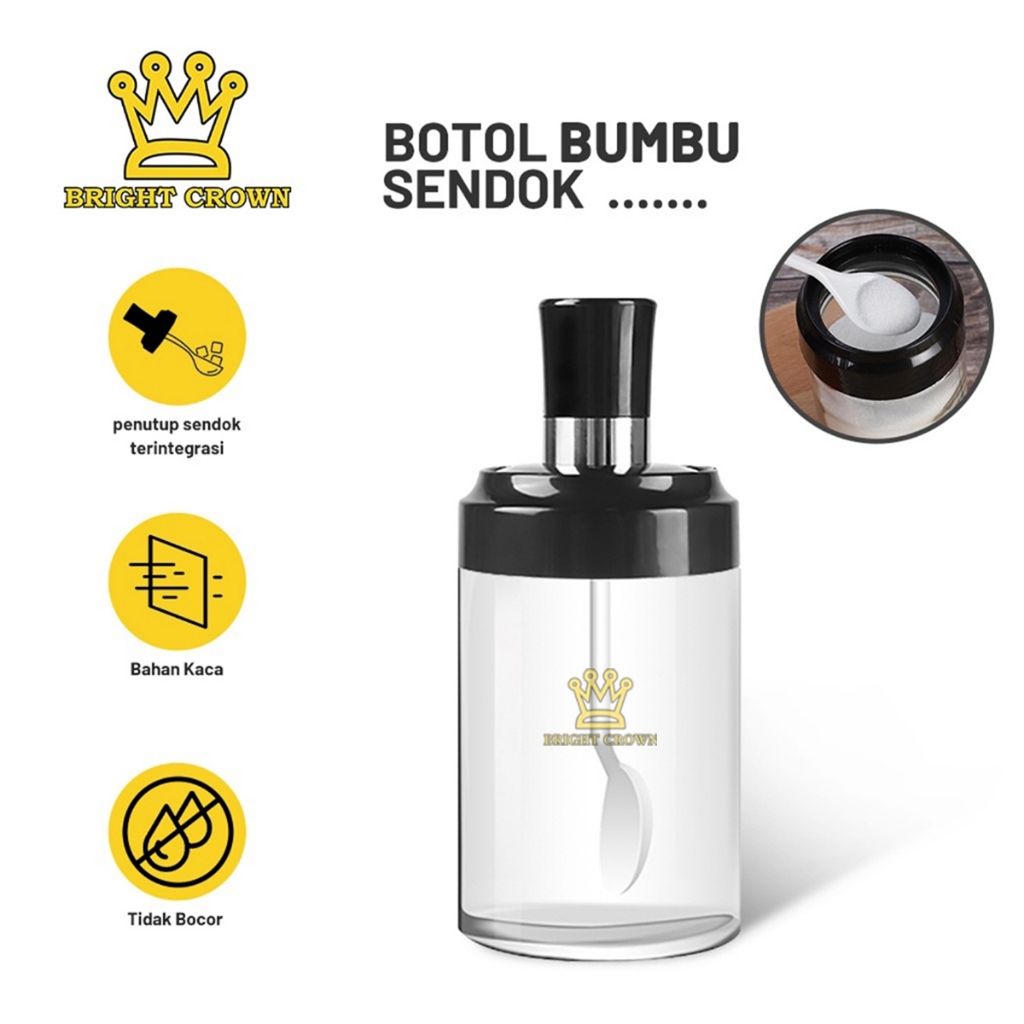 Bright Crown Botol Bumbu Dapur Serbaguna/ Tempat Bumbu Free Sendok Dapur