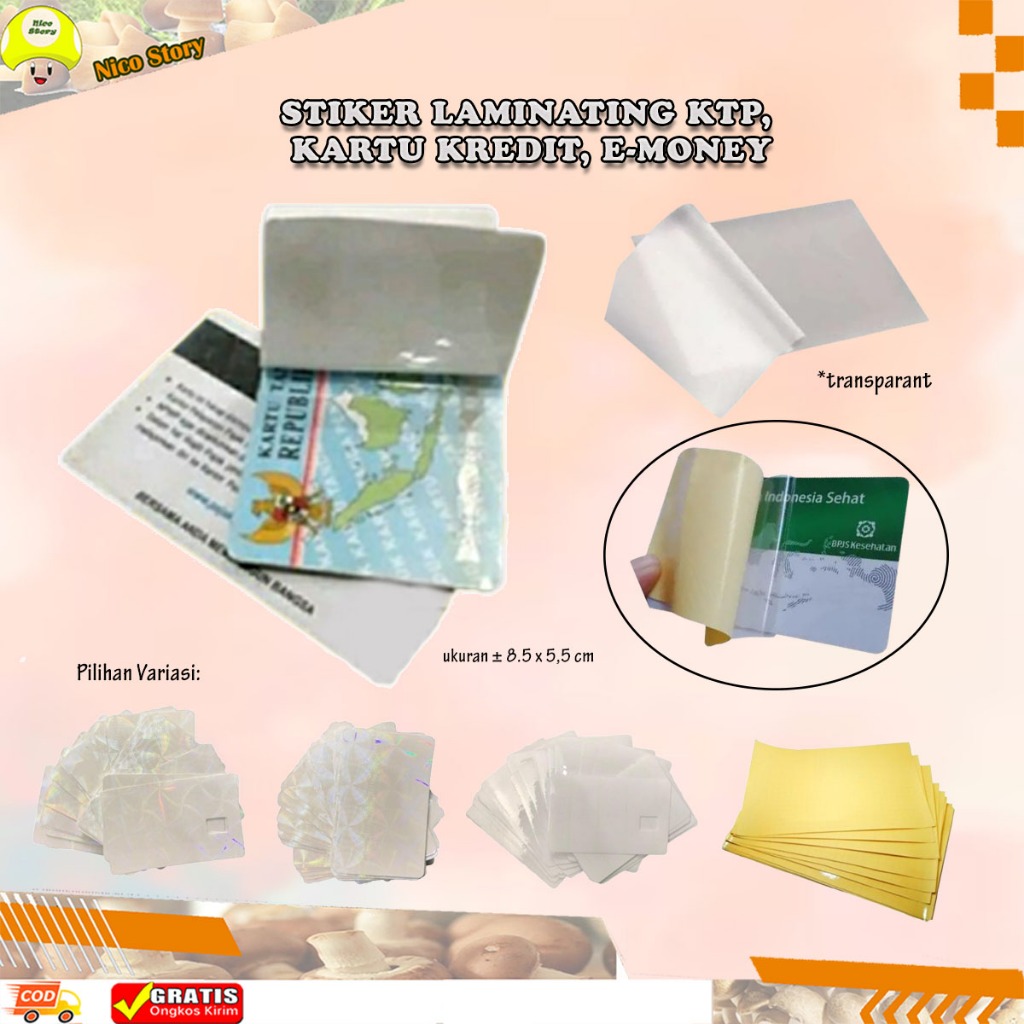 

(NCS) Stiker Anti Gores Laminating KTP SIM Kartu Kredit Credit Card ATM Lem Praktis Bisa pasang sendiri