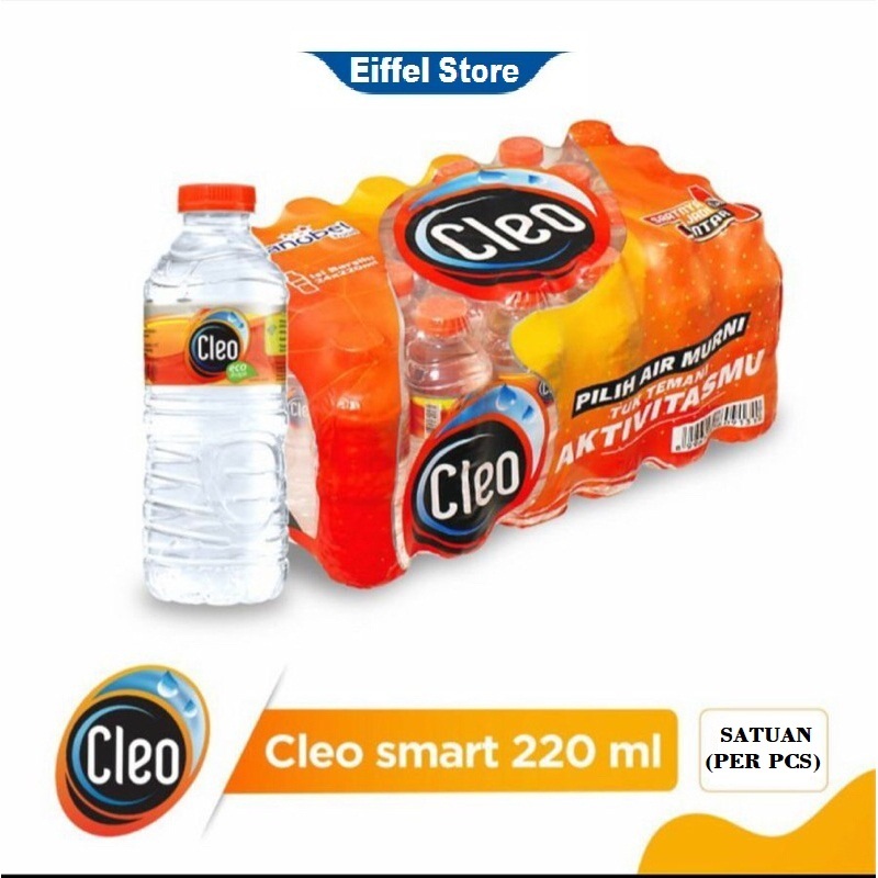 

Air Mineral CLEO 220 ml / CLEO botol mini / CLEO mini 220ml Satuan per pcs (CLEO Murah, CLEO Grosir)