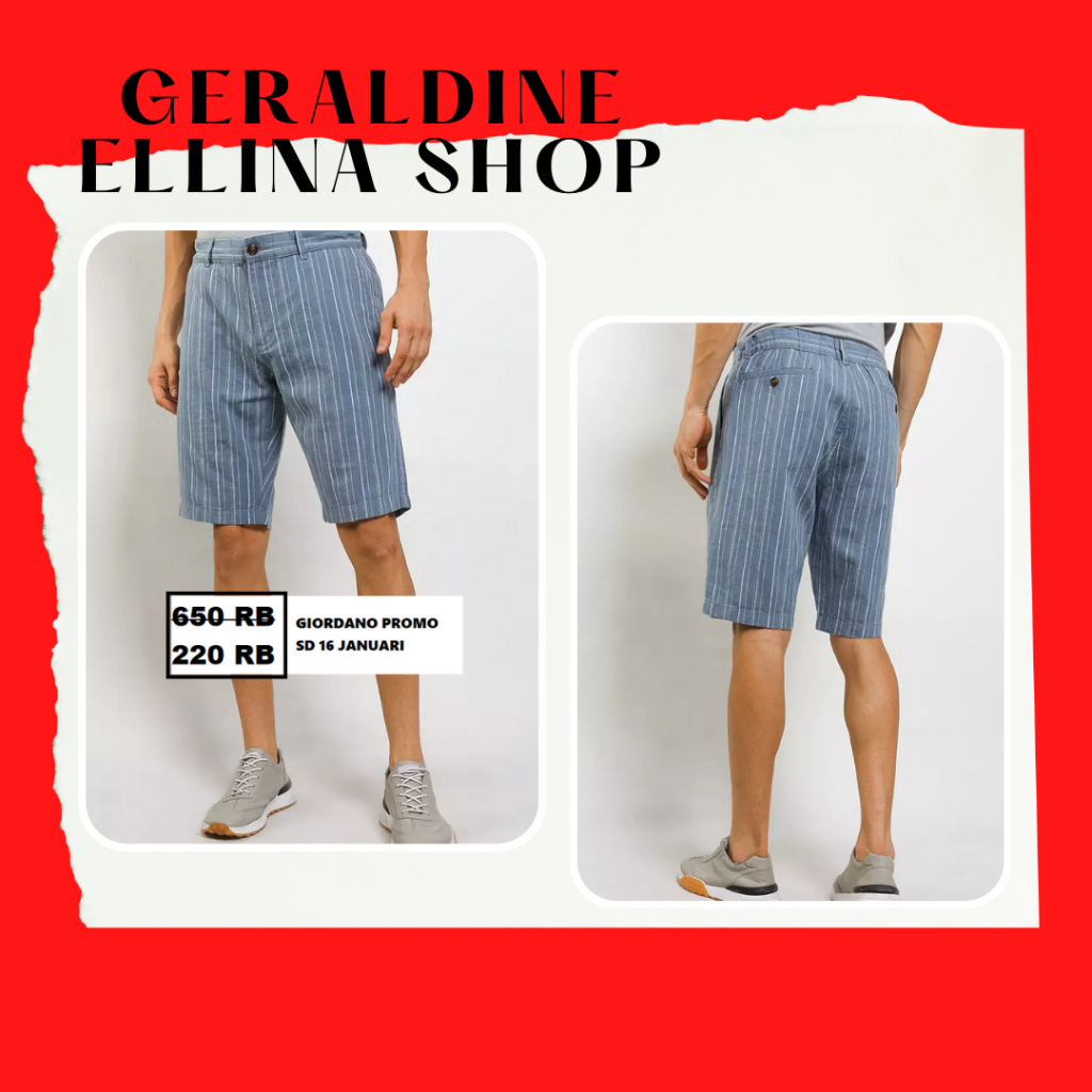 Pakaian Pria Celana Pendek GIORDANO Original 100% seri LINEN