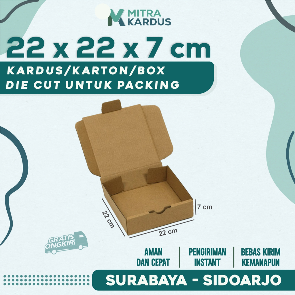 

Kardus Die Cut 22x22x7 cm | Box Die Cut Karton Corrugated Single Wall Premium | Box Packing | Packing Online