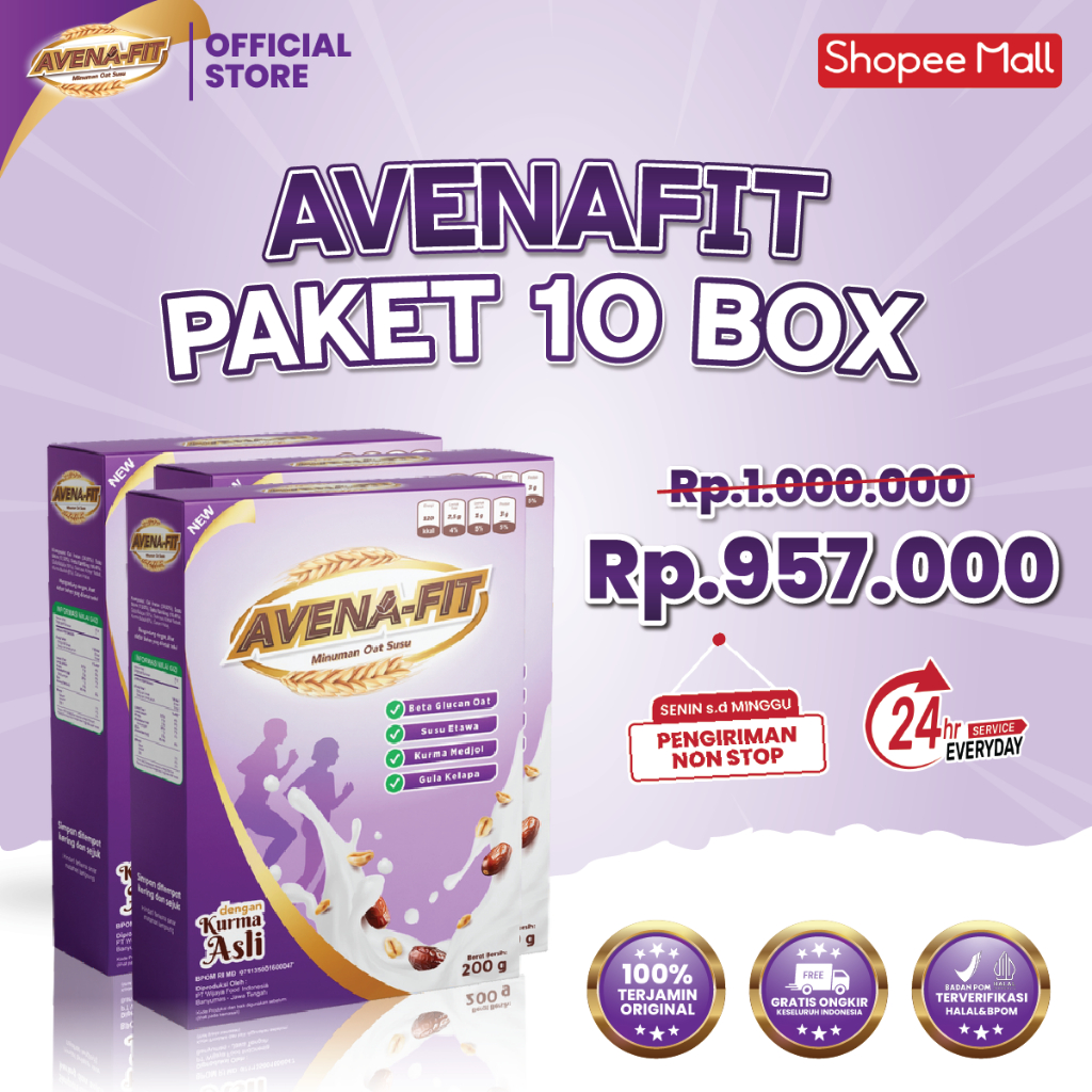 

Avenafit Paket 10 Box Sereal Sehat Oat Susu