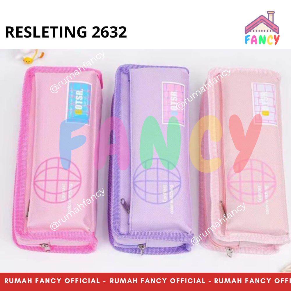 

Tempat Pensil Kain Resleting Bahan Tebal PREMIUM Kotak Pensil 2632 PASTEL 2 Seleting Elegan Unik Murah