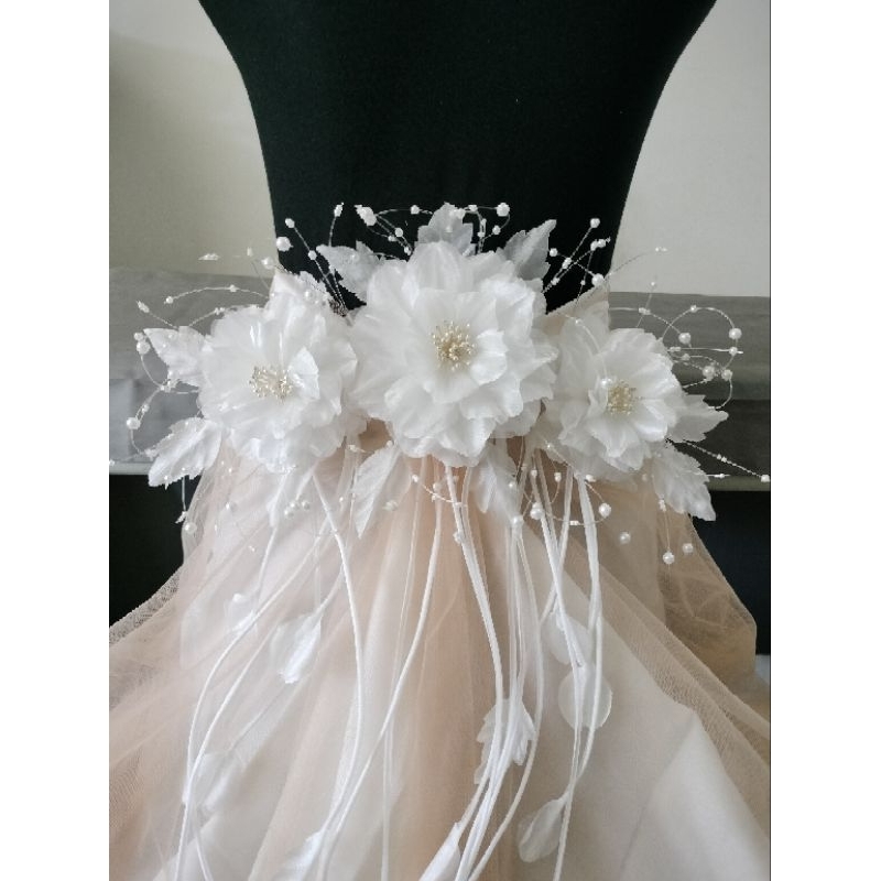 WEDDING ACCESSORIES/APLIKASI BUNGA/HIASAN BUNGA UNTUK GAUN PENGANTIN/GAUN PESTA/KORSASE AKSESORIS PE