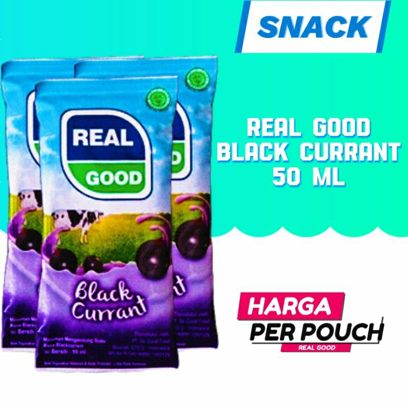 

Real Good 50 Ml, Black currant, Strawberry, Keju, Coklat