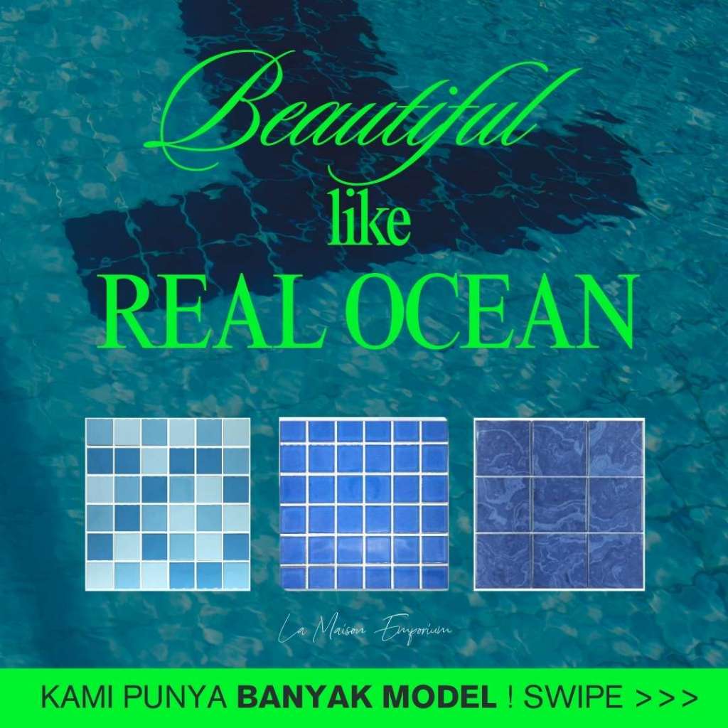 Keramik Kolam Renang 30x30 / Mosaik Mozaik Biru Hijau Tiles / Pool Mozaic Tile