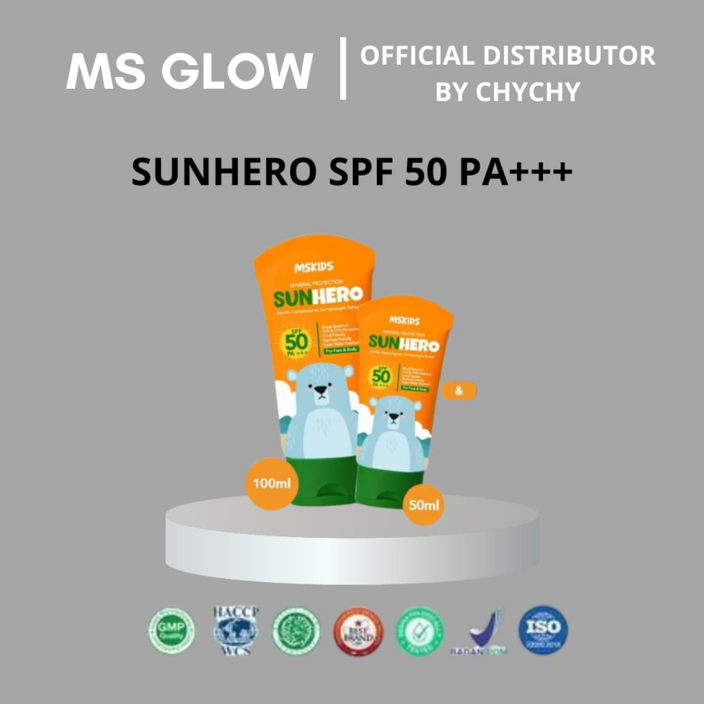 MS Kids -  Sunhero Physical Sunscreen SPF50 PA+++ 50ml/100ml - Sunscreen Anak
