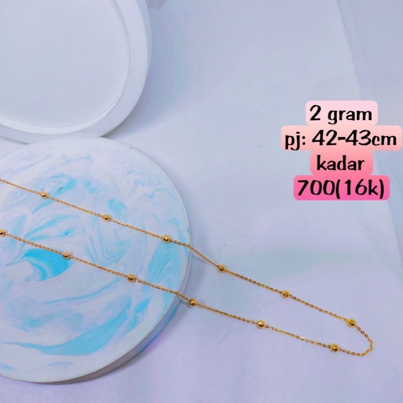 kalung emas model rantai norri jeddar kombinasi bola bola mas kadar 700(16k)