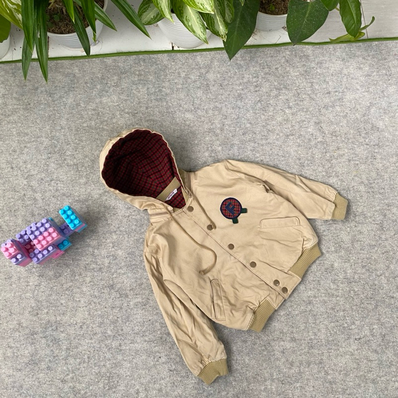 jacket tebal revesible harrington catton dan wool cakep anak