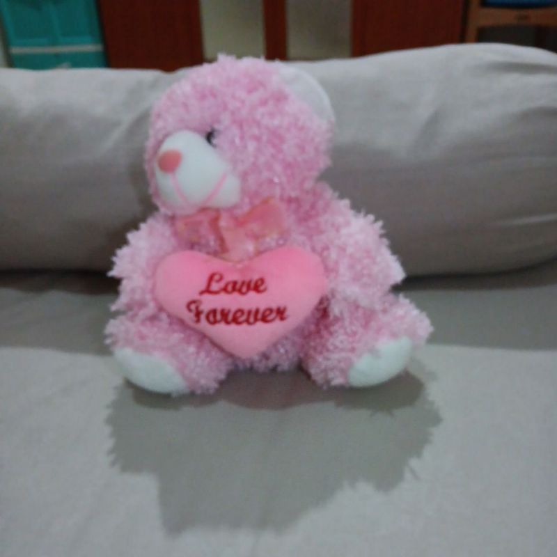 Boneka Beruang Pink Kecil Love Forever