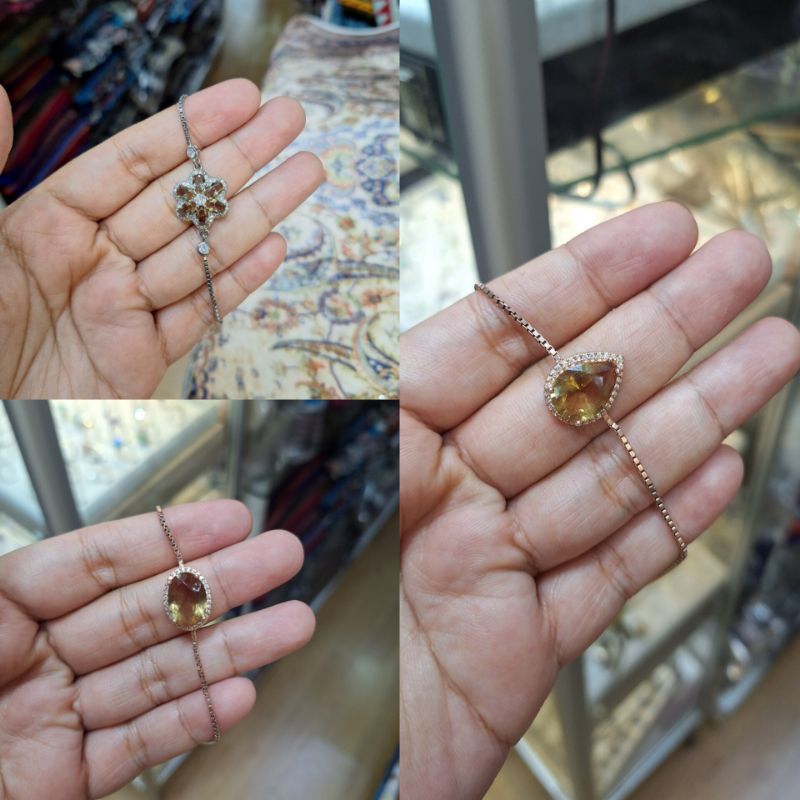Kode A Gelang Serut Silver925 Motif Baru Zultanite Original Turki | Gelang Perak925 Import Ottoman T