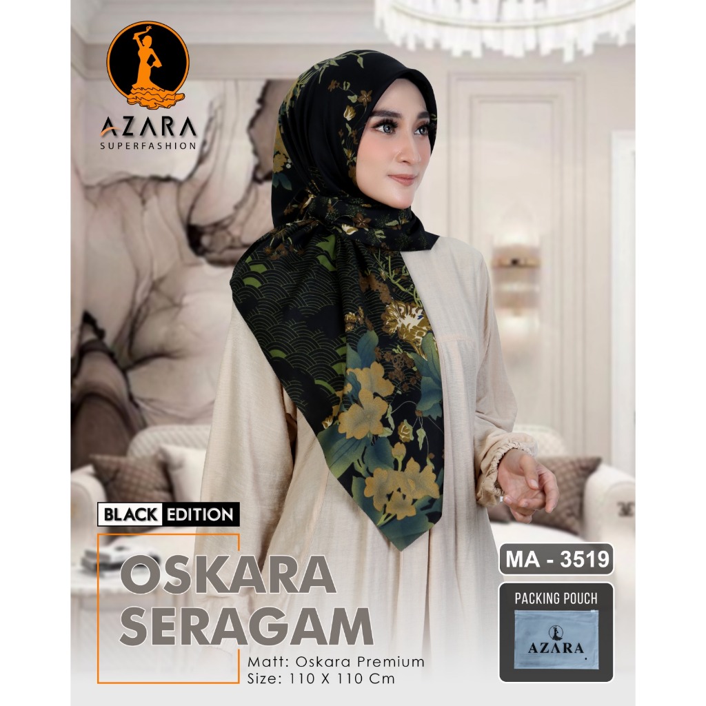 Oskara hitam voal free pouch bisa seragam motif 9