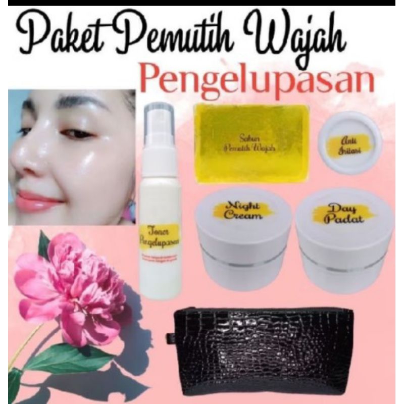 Ratu glowing glow  pengelupasan paket pemutih wajah