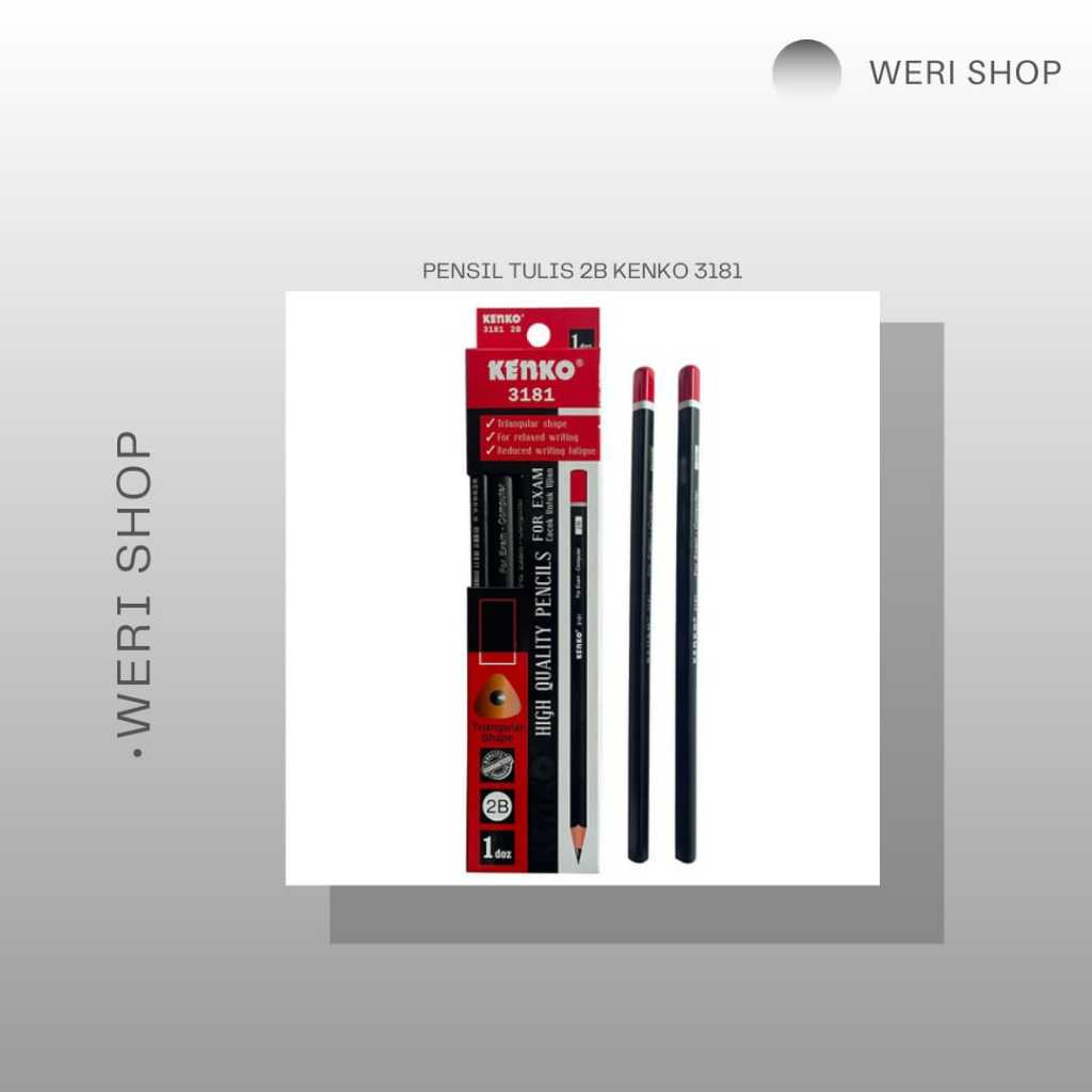 PENSIL TULIS 2B KENKO 3181 BERKUALITAS  (1 PAK ISI 12 PCS)