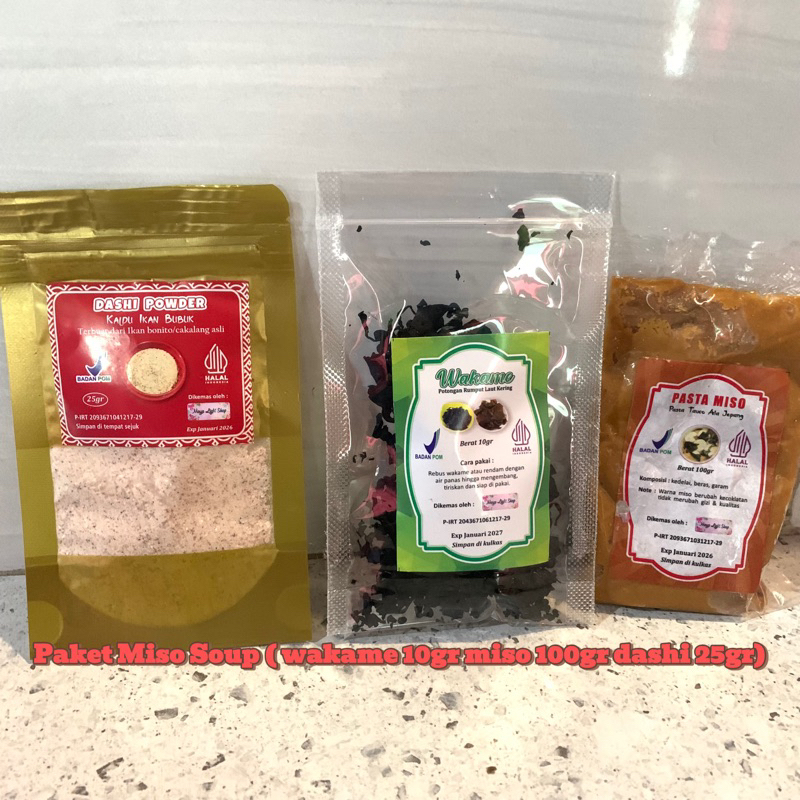 

[ Sale] Paket Miso Soup Wakame 10gr Miso 100gr Marutomo hondashi 25g pelengkap sushi bahan dasar miso tauco ala jepang kaldu ikan bubuk bumbu masakan jepang soup halal murah promo hotpot instan bumbu kuah
