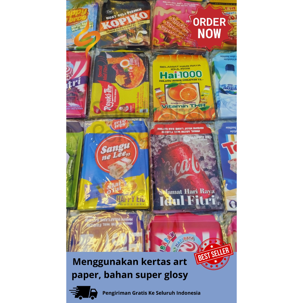 

PAKET USAHA!!! AMPLOP THR PREMIUM MOTIF SNACK DAN KEKINIAN/BAHAN GLOSY (1 PACK ISI 10 PCS)