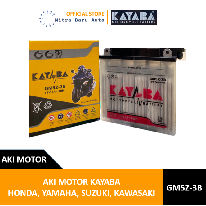 Aki Motor Kayaba Satria Lumba dan Tornado SNI GM5Z-3B Dry Charge