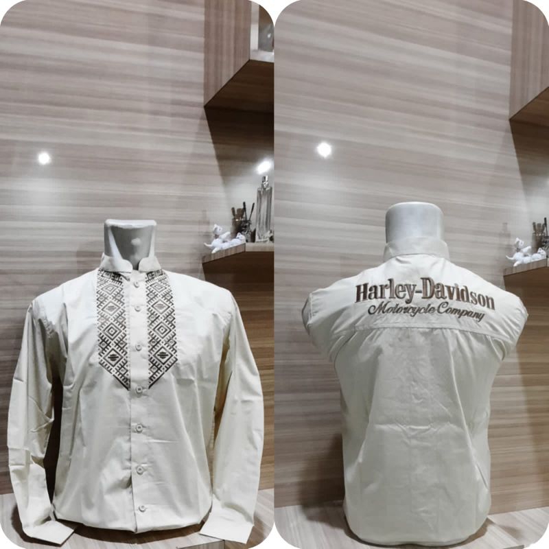 BAJU,KOKO,HARLEY,DAVIDSON,COWOK,DEWASA,TANGAN,PANJANG,,ENDEK