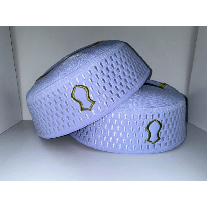 Peci malaysia PUTIH LOGO TEROMPAH CAPAL HIJAU PUTIH TINGGI 7 cm Ori produksi abdul hamid